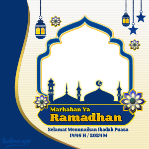 Twibbon Marhaban Ya Ramadhan 2024 | 1 bingkai gambar ucapan marhaban ramadhan png