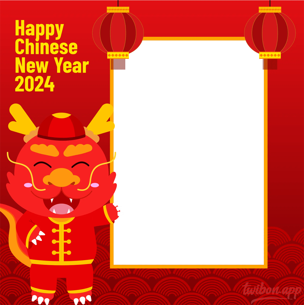 Happy New Year 2024 Chinese in English Twibbon | 1 happy new year 2024 chinese in english png