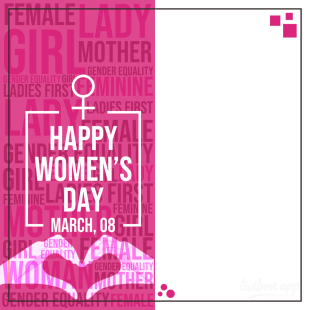 Happy Women's Day 2024 Twibbon Picture Frame | 2 happy womens day 2024 png