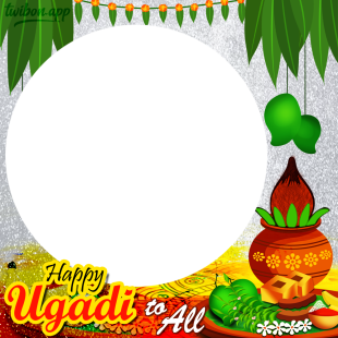Happy Ugadi to All Messages in English Photo Frame | 3 happy ugadi to all messages in english png