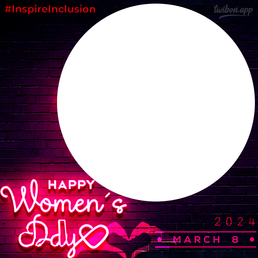 Women's Day Wishes 2024 #InspireInclusion Twibbon Frame | 3 womens day wishes 2024 png