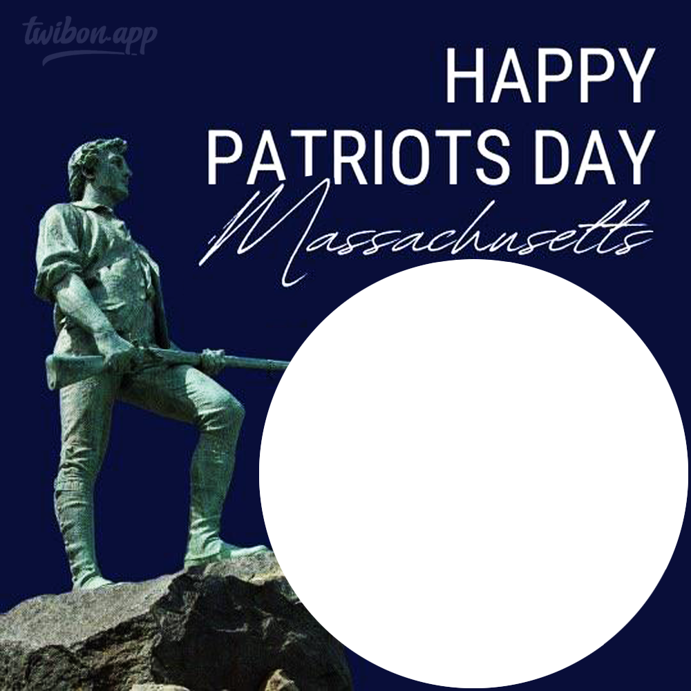 Massachusetts Patriots Day Twibbon Photo Frame | 1 massachusetts patriots day png