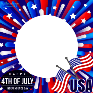Happy 4th July American Independence Day Captions Frame | 1 happy 4th july american independence day captions frame png