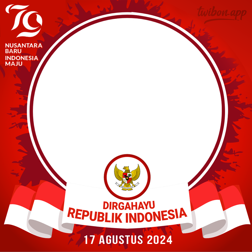 Aplikasi Background Twibbon HUT RI ke 79 - 17 Agustus 2024 | 2 aplikasi background twibbon hut ri 79 nusantara baru indonesia maju png