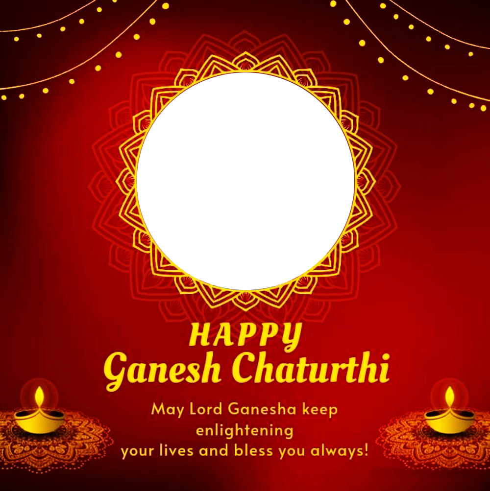 Cute Happy Ganesh Chaturthi Wishes Images Frame | 1 cute happy ganesh chaturthi wishes images frame png