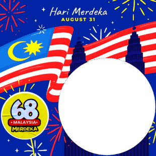 Twibbon Hari Kemerdekaan Malaysia ke-68 | 1 hari merdeka malaysia independence day ke 68 png
