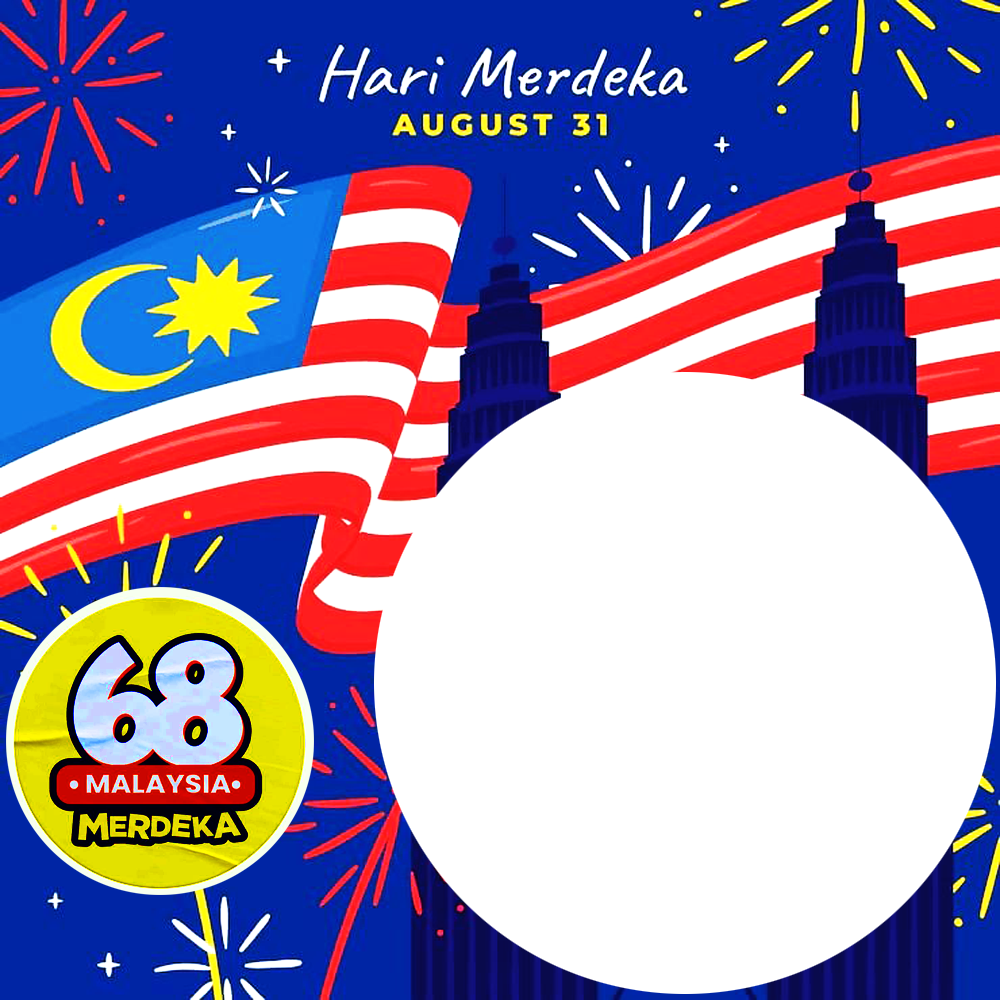Twibbon Hari Kemerdekaan Malaysia ke-68 | 1 hari merdeka malaysia independence day ke 68 png
