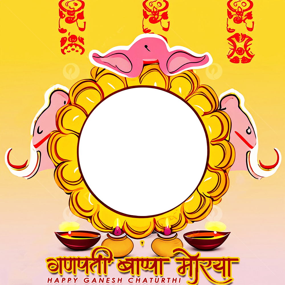 Ganesh Chaturthi Banner Background Frame | 2 ganesh chaturthi banner background hindi english png