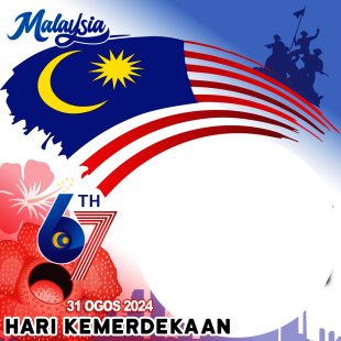 Twibbon Hari Kemerdekaan Malaysia ke-67 | 3 hari kemerdekaan malaysia ke 67th 2024 png