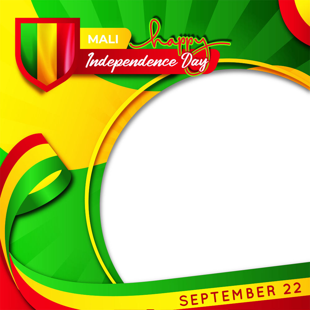 Happy Independence Day Mali Greetings Background Frame | 2 happy independence day mali greetings background frame png