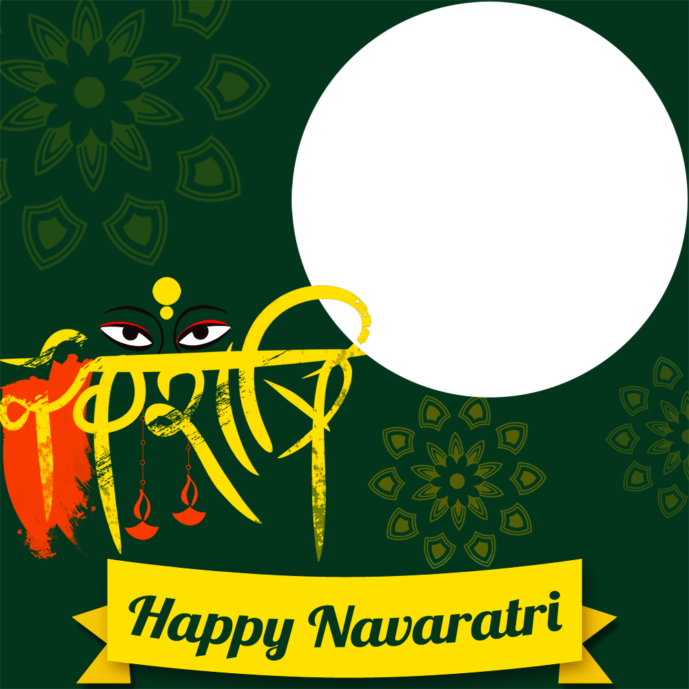 Happy Navratri Wishes Images Background Frame | 2 happy navratri wishes frame png