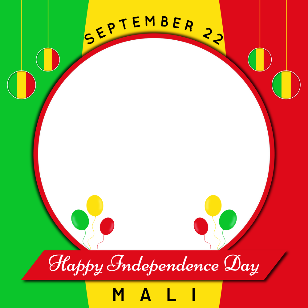 Mali Independence Day Celebration Twibbon Frame | 3 mali independence day celebration twibbon frame png