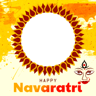 Navratri Greetings Images Frame 2024 October Festival | 3 navratri greetings image frame 2024 october png