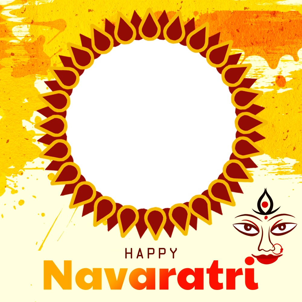 Navratri Greetings Images Frame 2024 October Festival | 3 navratri greetings image frame 2024 october png