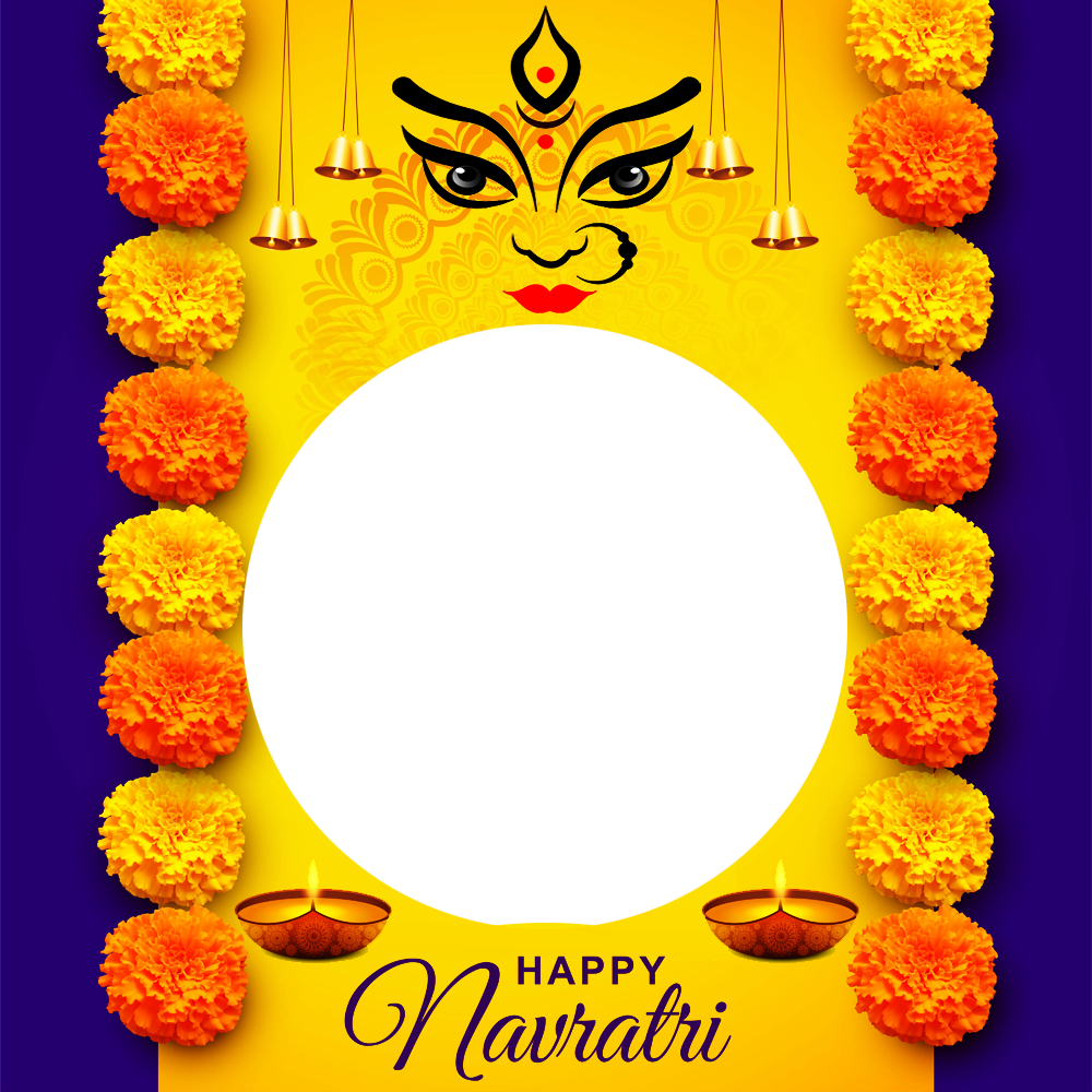 Beautiful Navratri Images Twibbon Frame | 4 beautiful navratri images frame png