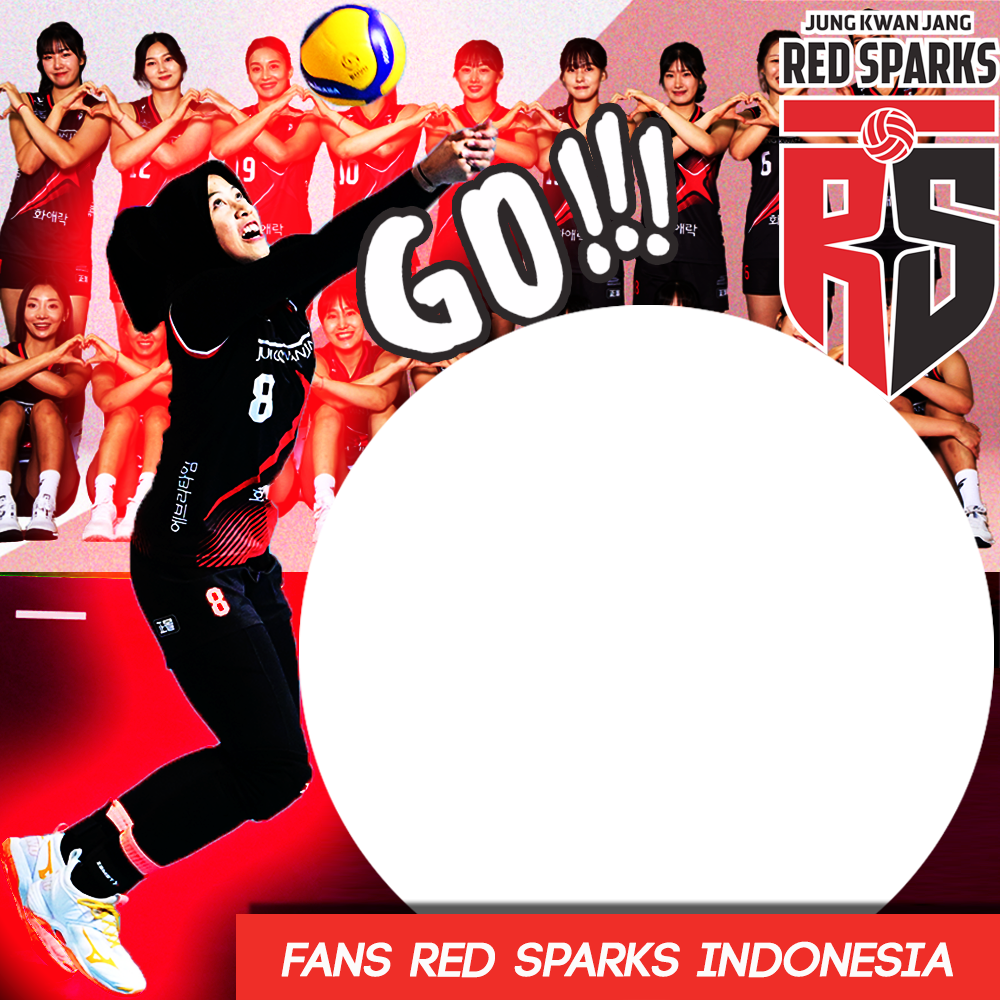 Anggota Red Sparks Volleyball Fans Indonesia Twibbon | 1 anggota red sparks volleyball fans indonesia png