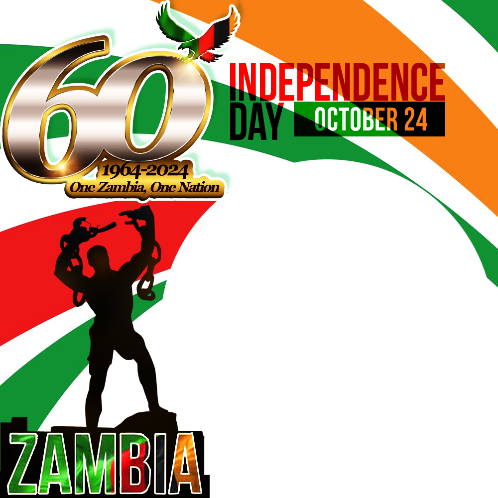 Happy 60th Independence Day Zambia 2024 Twibbon Frame | 1 happy 60th independence day zambia 2024 png