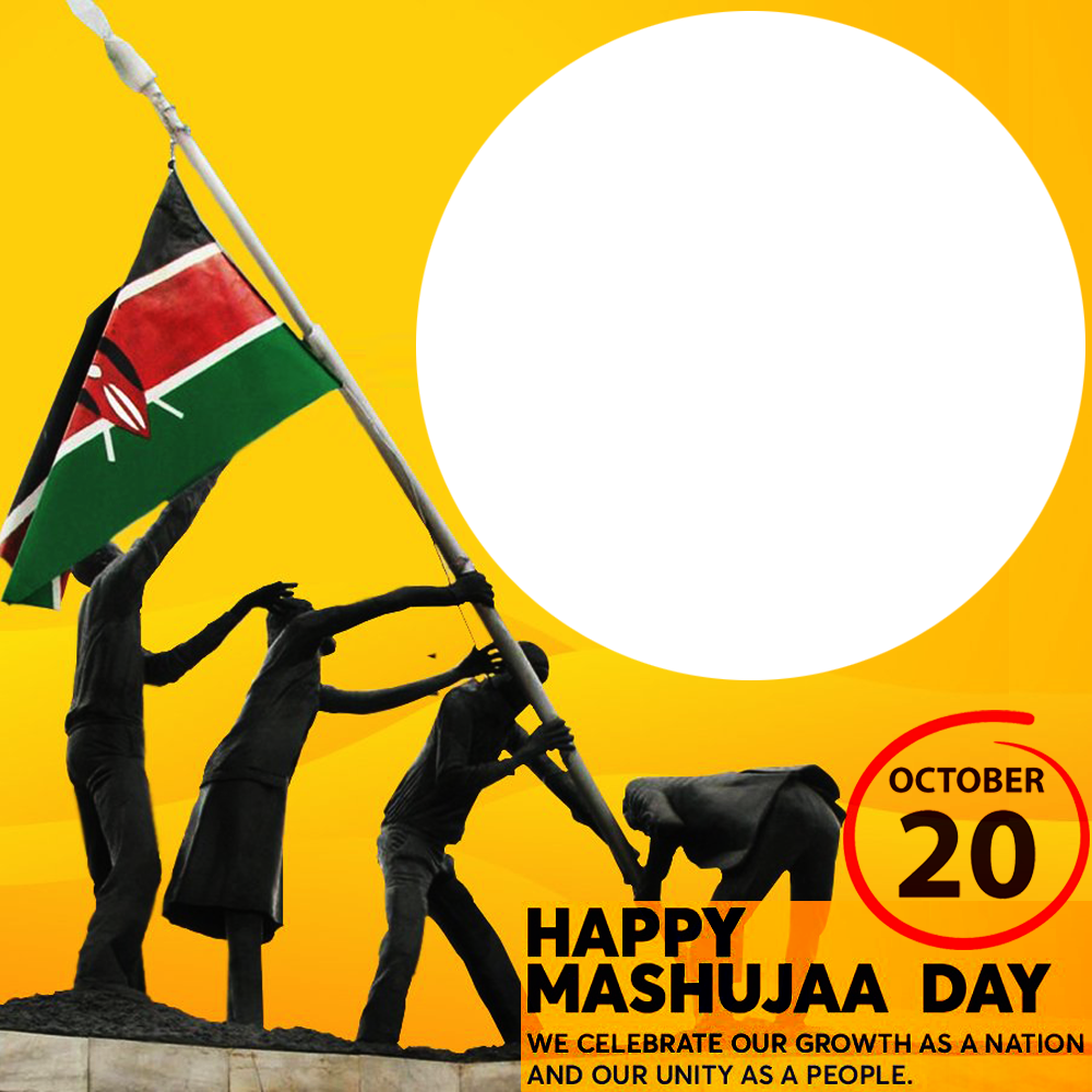 Happy Mashujaa Day 2024 Photos Frame Download | 3 happy mashujaa day 2024 photos download png