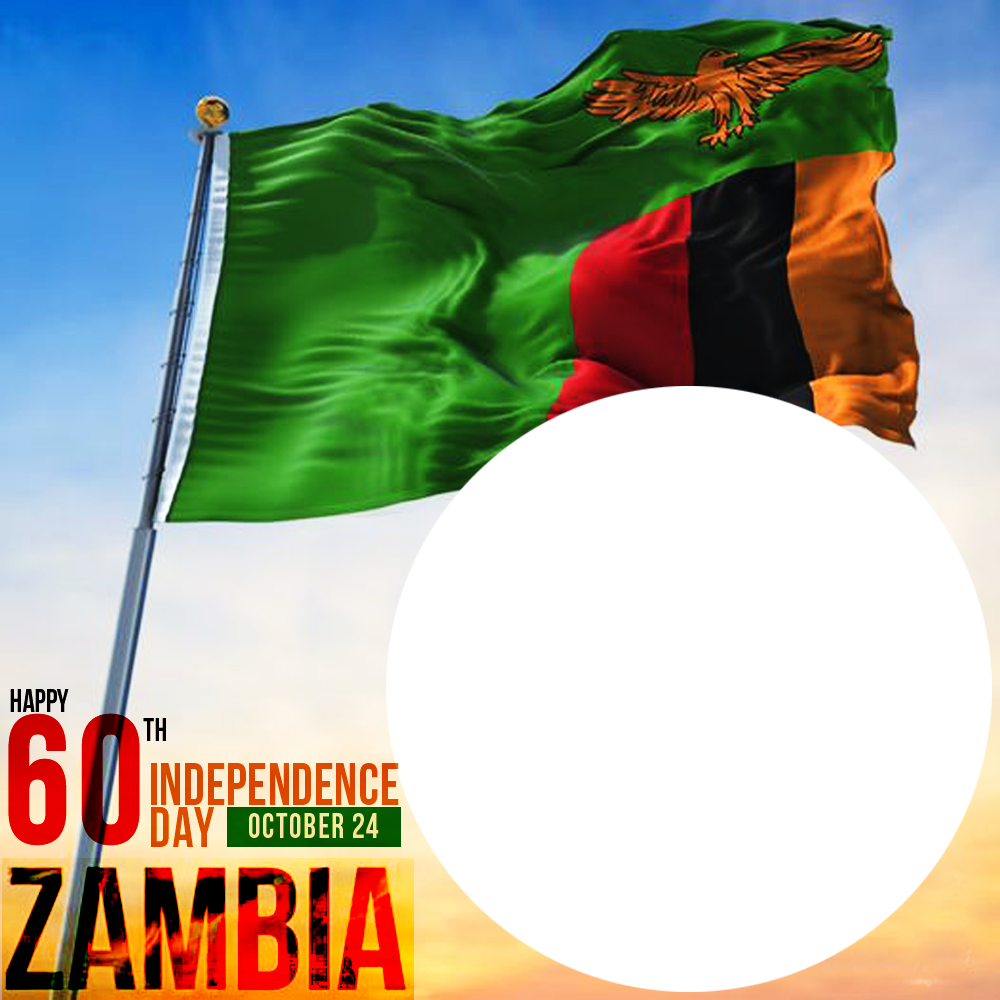 Happy Zambia National Independence Day Greetings Frame | 3 happy zambia national independence day png