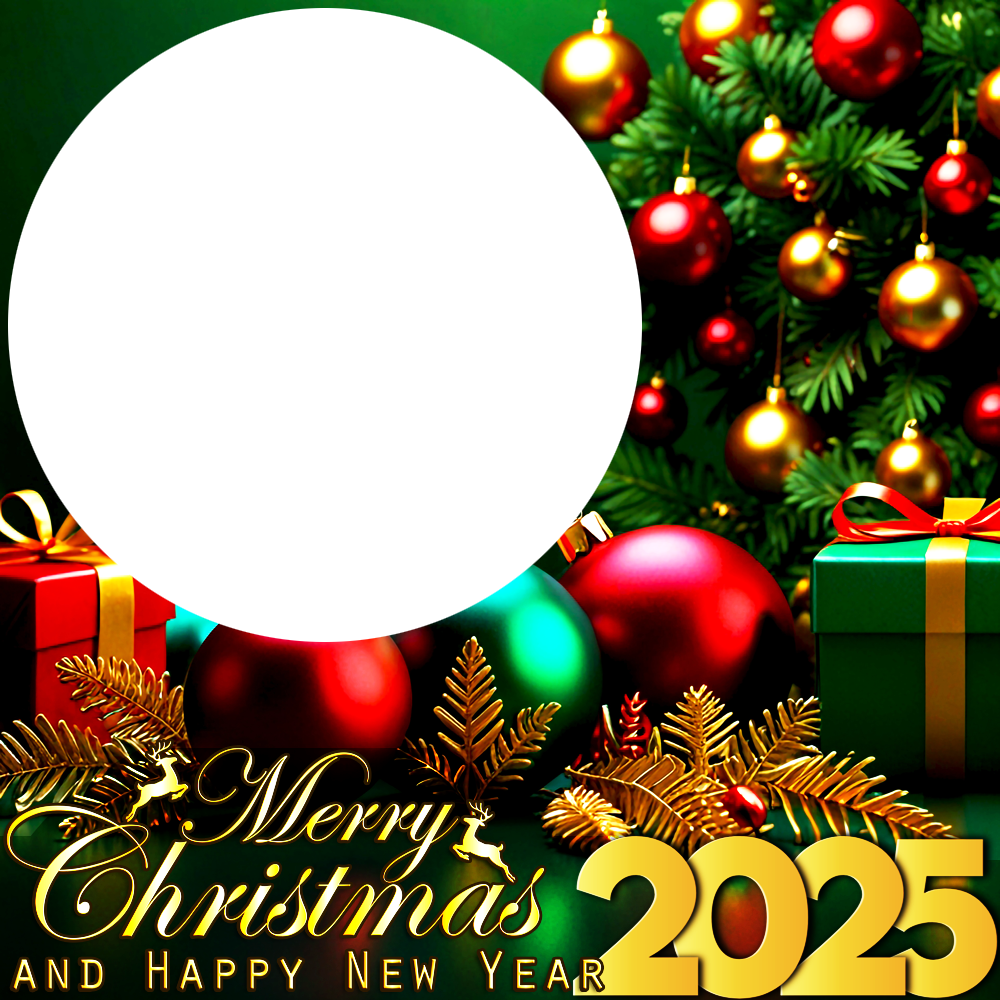 Merry Christmas and Happy New Year 2025 Images Frame | 1 merry christmas happy new year 2025 images frame png