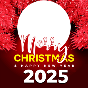 Merry Christmas & Happy New Year 2025 Card Frame Design | 3 merry christmas and happy new year 2025 card frame design png