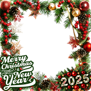 Merry Christmas & Happy New Year 2025 | 5 merry christmas happy new year 2025 twibbon png