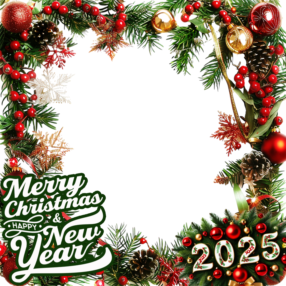 Merry Christmas & Happy New Year 2025 | 5 merry christmas happy new year 2025 twibbon png