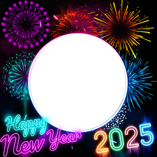 Happy New Year 2025 Greeting Card Frame | 6 happy new year 2025 greeting card frame png