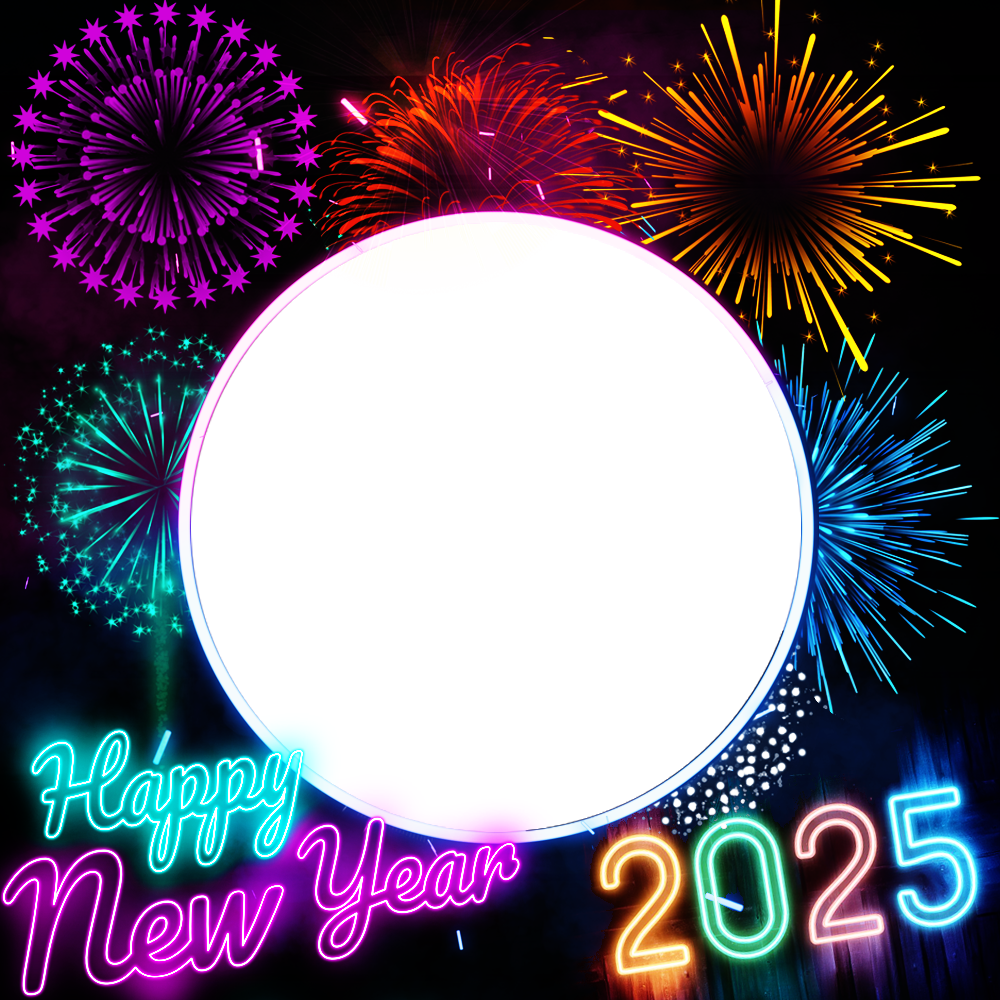 Happy New Year 2025 Greeting Card Frame | 6 happy new year 2025 greeting card frame png