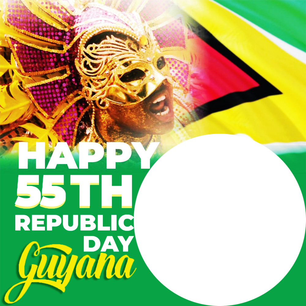 Republic Day Guyana Greetings 2025 Twibbon | 2 republic day guyana greetings 2025 png