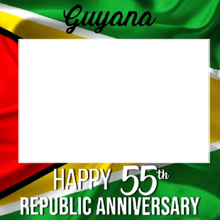 Guyana Republic Day Anniversary Celebration Photo Frame | 3 guyana republic day anniversary celebration frame png