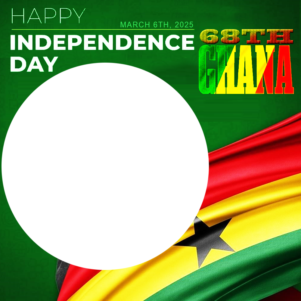 Happy Ghana Independence Day 2025 Captions Frame | 1 happy ghana independence day 2025 captions background frame png