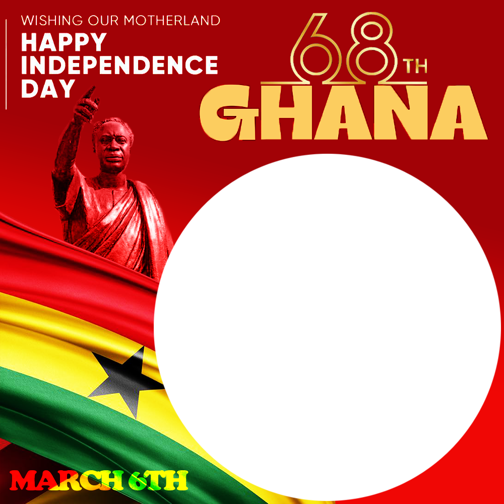 Greeting Cards for Independence Day of Ghana 2025 Twibbon | 2 greeting cards for independence day of ghana 2025 png