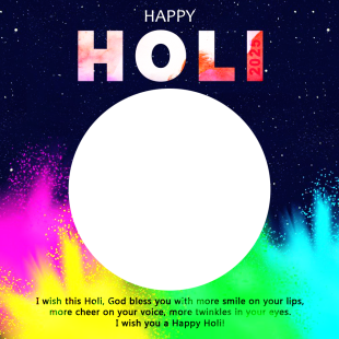 Happy Holi 2025 Wishes Images Frame | 2 happy holi 2025 wishes images frame png