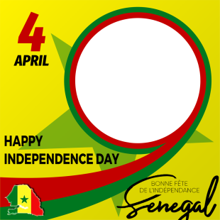 4 April Senegal Independence Day Twibbon Frame | 1 4 april senegal independence day png