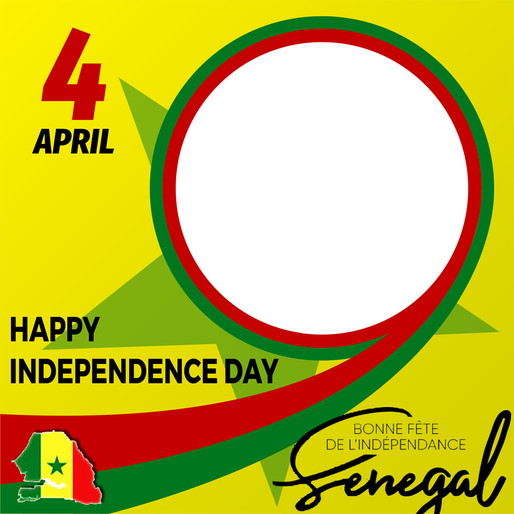 4 April Senegal Independence Day Twibbon Frame | 1 4 april senegal independence day png