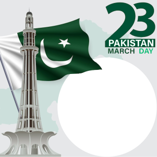 Happy 23 March Pakistan Day Picture Frame | 2 happy 23 march pakistan day picture frame png