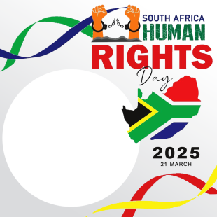 Human Rights Day South Africa 2025 Twibbon Frame | 2 human rights day south africa theme twibbon frame png