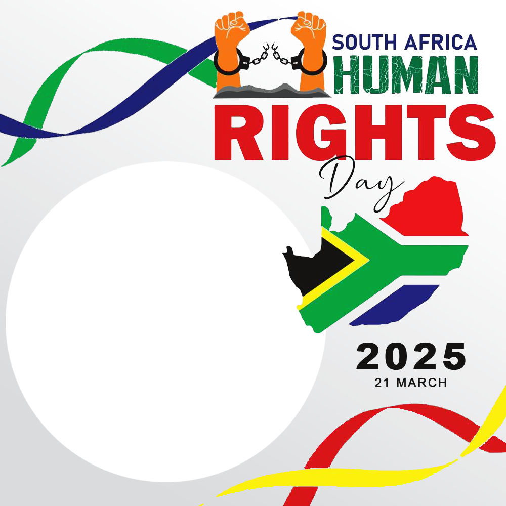 Human Rights Day South Africa 2025 Twibbon Frame | 2 human rights day south africa theme twibbon frame png