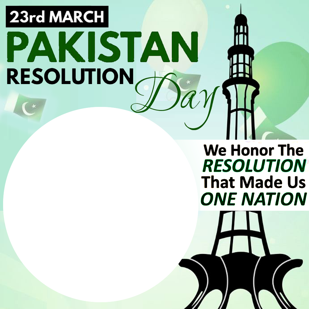 Happy Pakistan Resolution Day Greetings Twibbon Frame | 3 happy pakistan day greetings frame png