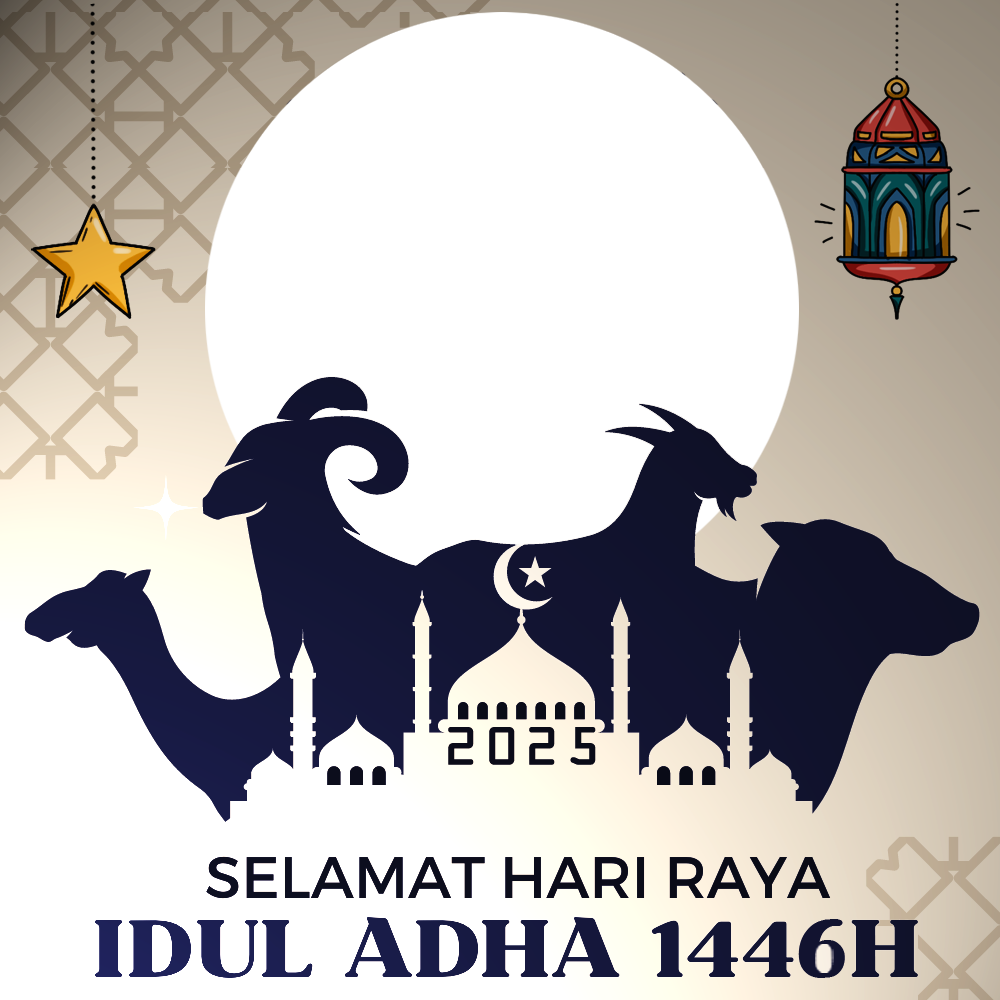 Desain Bingkai Ucapan Selamat Idul Adha 2025 (1446H) | 2 download desain ucapan selamat idul adha 2025 png