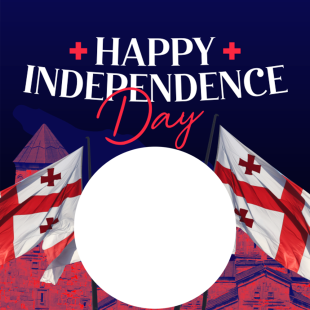 Happy Georgia Independence Day 2025 Twibbon | 3 happy georgia independence day 2025 png