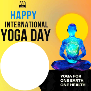 Happy International Yoga Day 2025 Theme Picture Frame | 3 happy international yoga day 2025 theme png