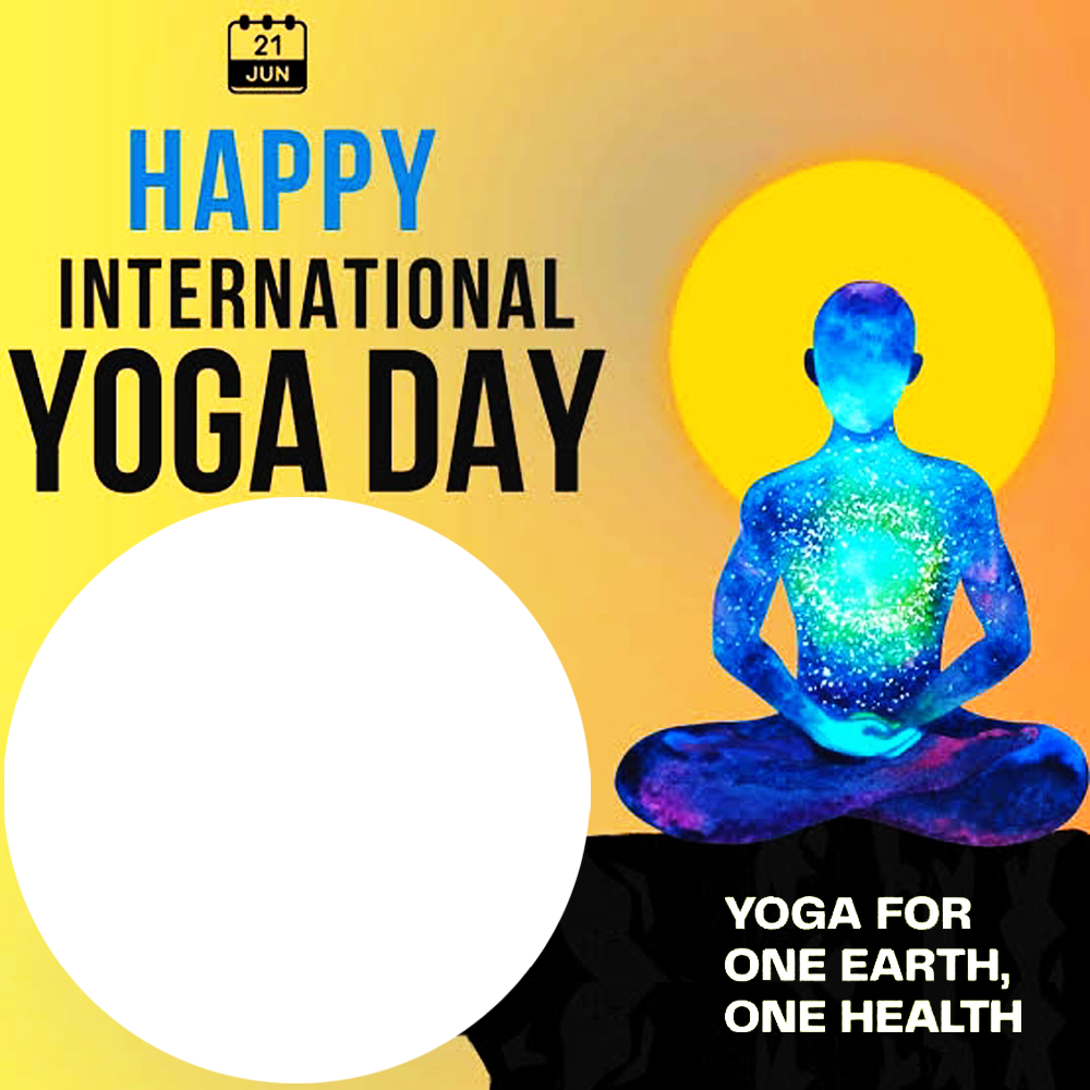 Happy International Yoga Day 2025 Theme Picture Frame | 3 happy international yoga day 2025 theme png