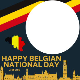 Happy National Day of Belgium Picture Frame | 3 happy national day of belgium png