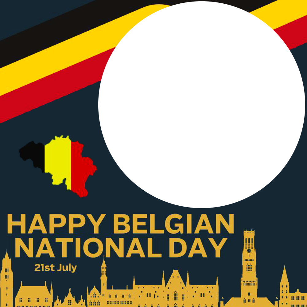 Happy National Day of Belgium Picture Frame | 3 happy national day of belgium png