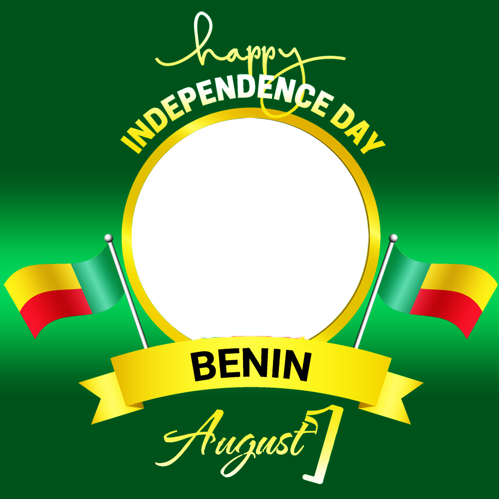 Republic of Benin Independence Day Celebration Frame | 3 republic of benin independence day celebration frame png