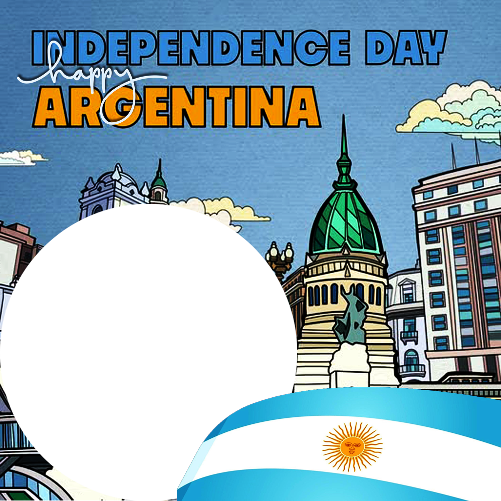 Greeting Cards for Argentina Independence Day 2025 Twibbon | 4 greeting cards for argentina independence day 2025 png