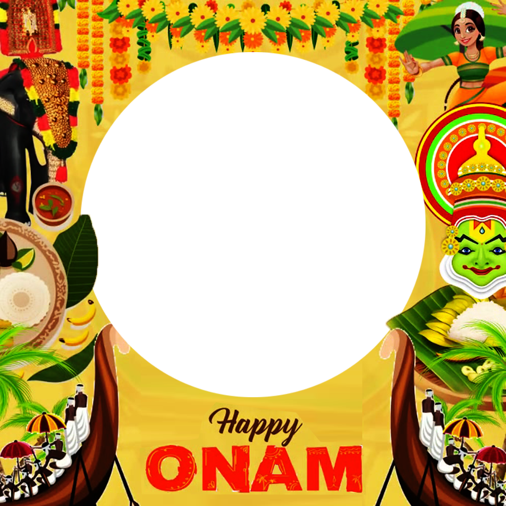 Cute Happy Onam Captions for Instagram Images Frame | 1 cute happy onam captions for instagram images frame png