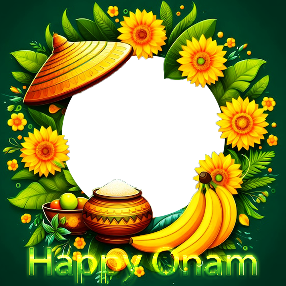 Happy Onam AI Generated Images Frame Free Download PNG | 3 happy onam ai generated images free download png